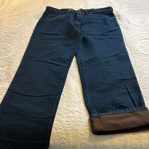 Lee Dark Blue Lined Relaxed Fit Straight Leg Jeans